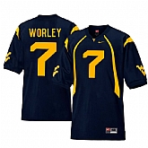 West Virginia Mountaineers 7 Daryl Worley Navy College Football Jersey Dzhi,baseball caps,new era cap wholesale,wholesale hats